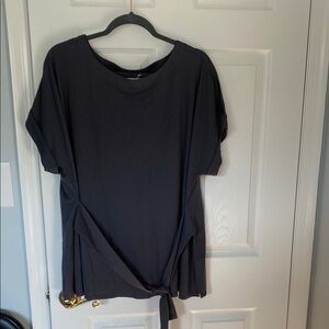 J. Jill Grey Relaxed Tie Front Cuffed Short Sleeve Tee NWT Size 2X